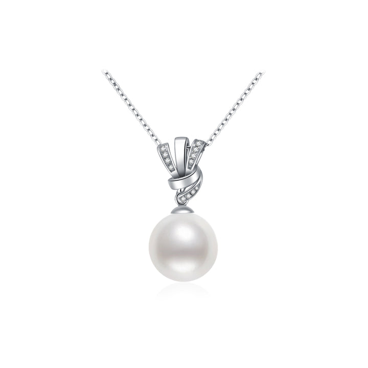 18k Gold Diamond South Sea Australia White Pearl Necklace KN00137 - PEARLY LUSTRE