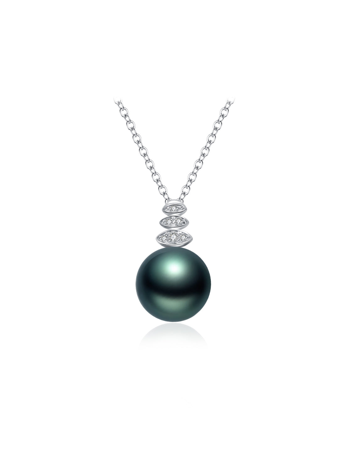 18K ソリッド ゴールド ダイヤモンド タヒチパール ネックレス KN00139