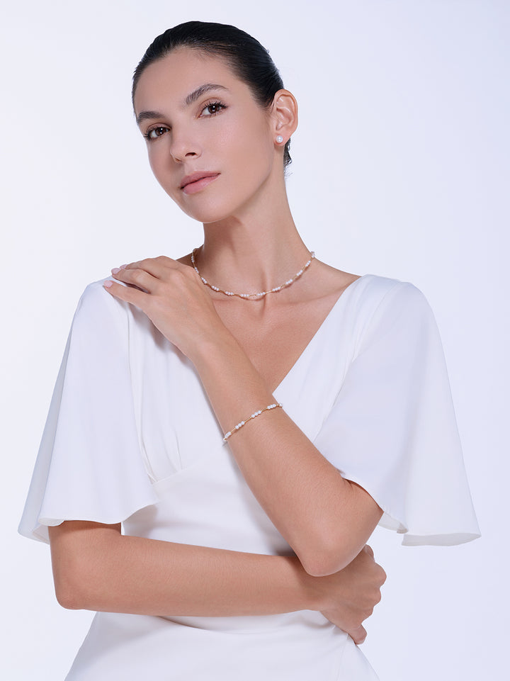 Top Grade 18K Solid Gold Freshwater Pearl Bracelet KB00023