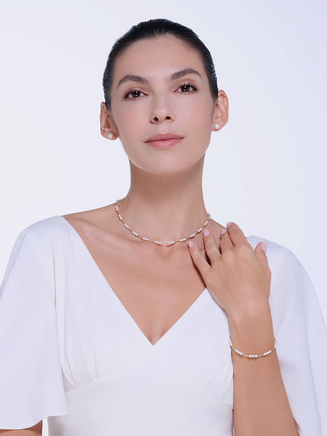Top Grade 18K Solid Gold Freshwater Pearl Bracelet KB00023