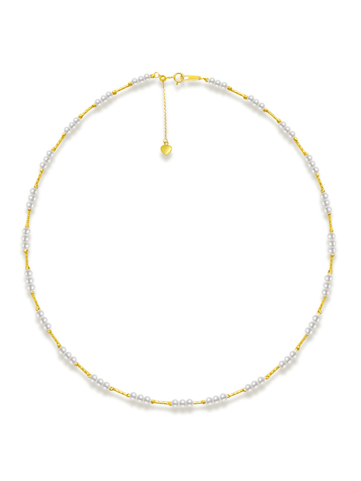 Collana di perle d'acqua dolce di alta qualità in oro massiccio 18 carati KN00142