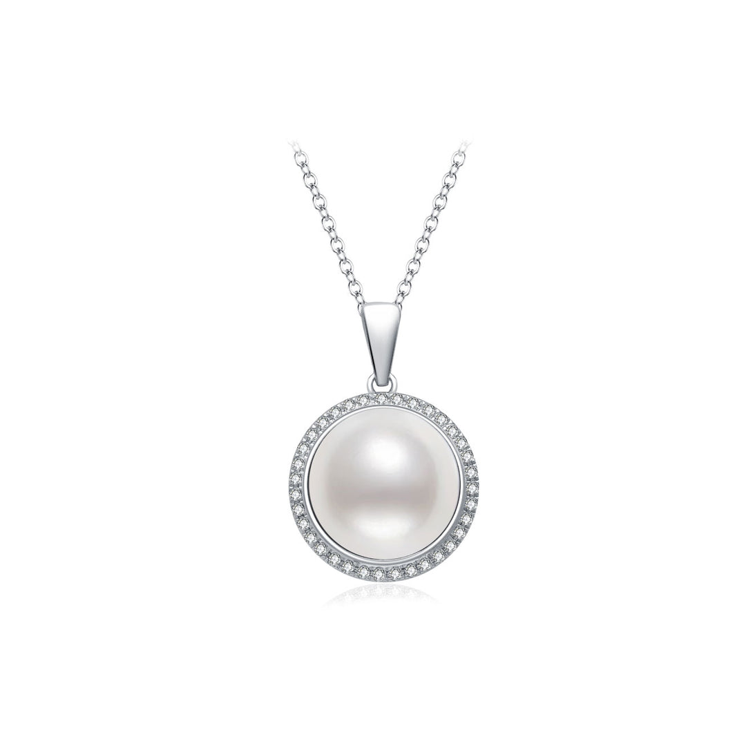 18k Solid Gold Diamond Edison Mabe Pearl Necklace KN00150 | Si Dian Jin - PEARLY LUSTRE