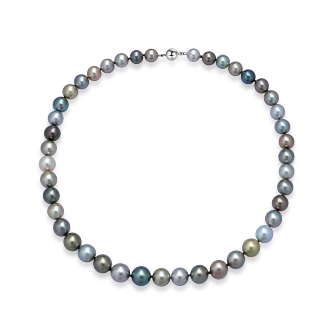 Silver Tahitian Pearls and Silver Tahitian Keshi Pearls with 18kt White  Gold Clasp