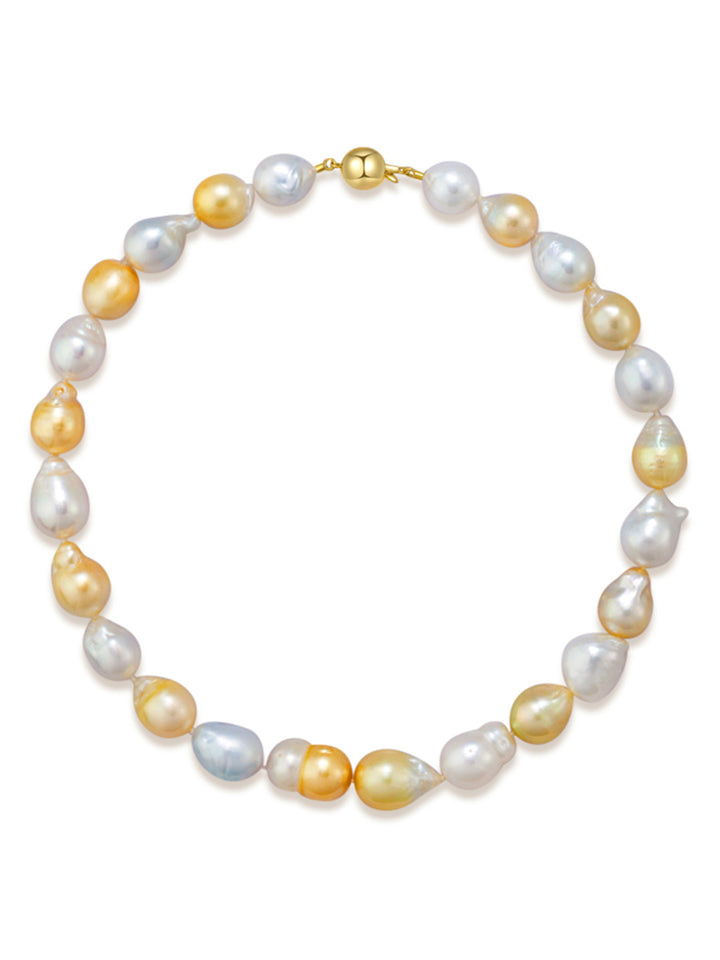 Barocke Südseeperlenkette aus 18 Karat Gold KN00155