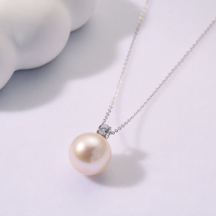 18K Solid Gold  Top Grade Edison Pearl Necklace KN00220