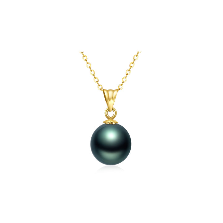 18K Solid Gold Saltwater Tahitian Pearl Necklace KN00173 - PEARLY LUSTRE