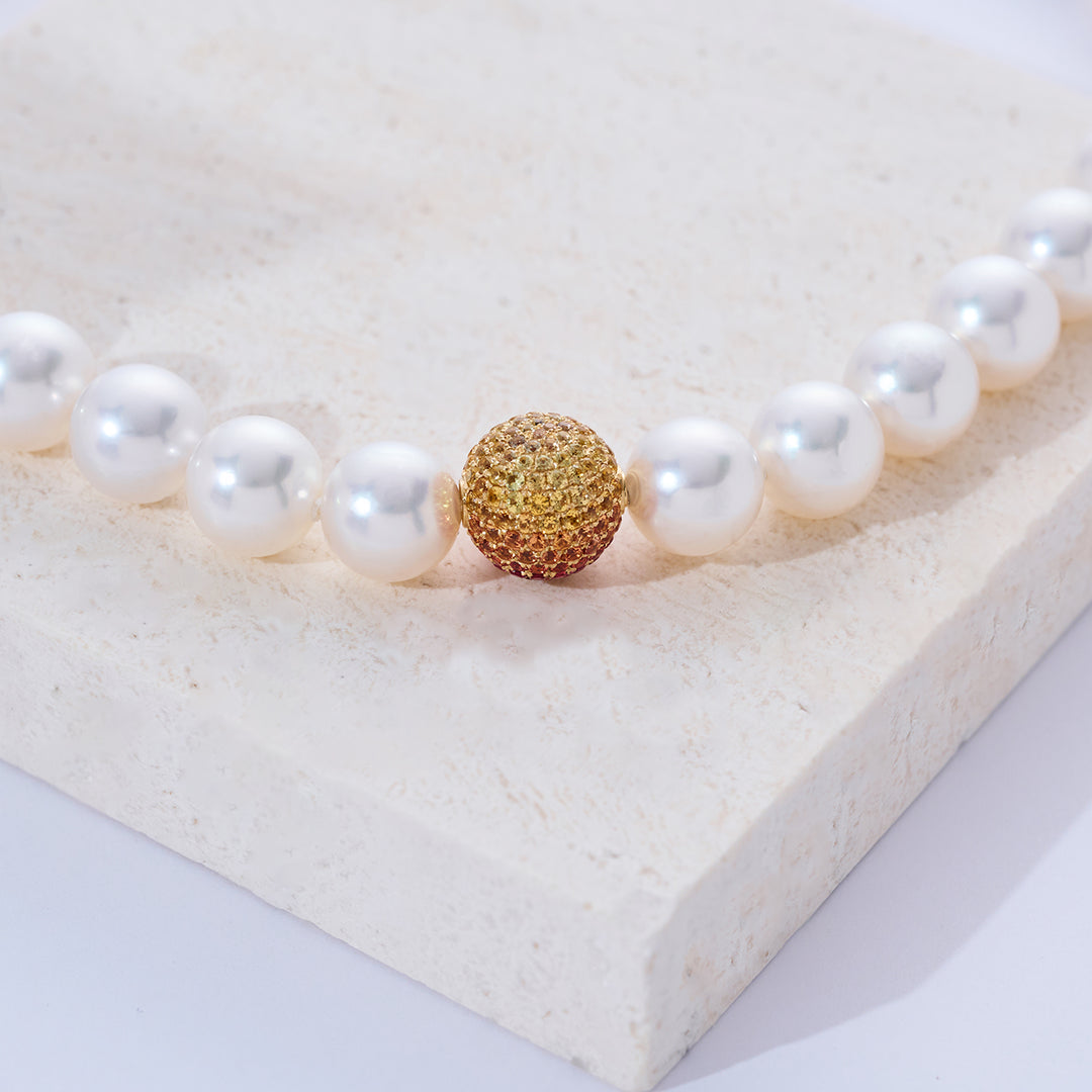 18k 골드 10-13mm 호주 화이트 남해 진주 목걸이 KN00174