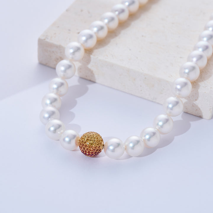 18k 골드 10-13mm 호주 화이트 남해 진주 목걸이 KN00174