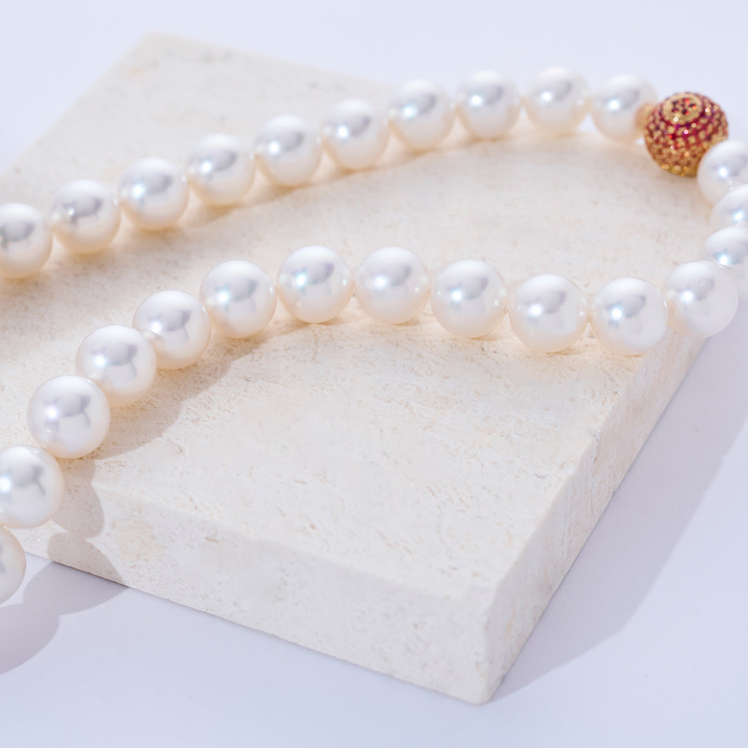 18k 골드 10-13mm 호주 화이트 남해 진주 목걸이 KN00174