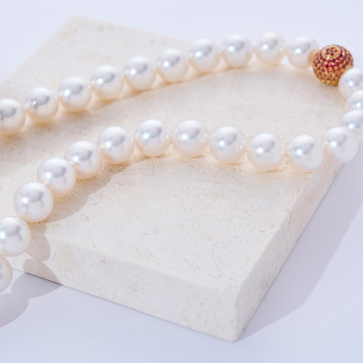 18k 골드 10-13mm 호주 화이트 남해 진주 목걸이 KN00174