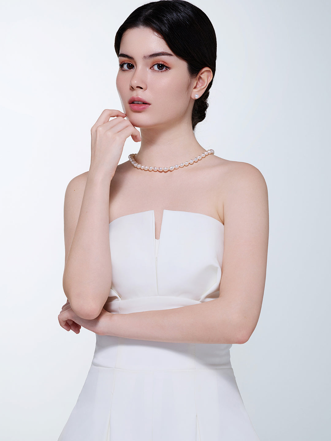 Collier en perle Baroque Akoya à lustre supérieur en or 18 carats KN00177