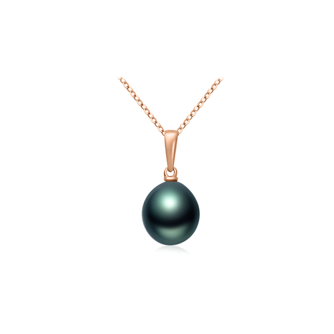 18K Solid Gold Saltwater Tahitian Pearl Necklace KN00179 - PEARLY LUSTRE