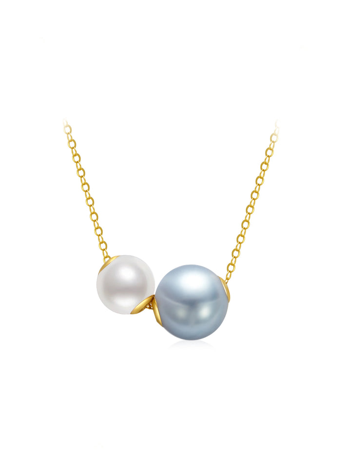 Collana di perle Akoya blu in oro massiccio 18 carati KN00186 | ARMONIA