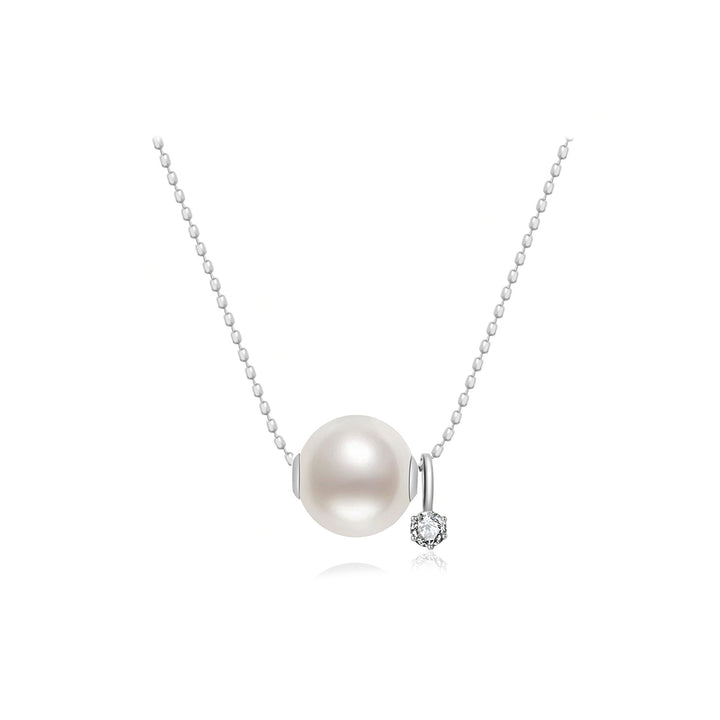 18K Solid Gold﻿ Diamond Akoya Pearl Necklace KN00187 | Possibility - PEARLY LUSTRE