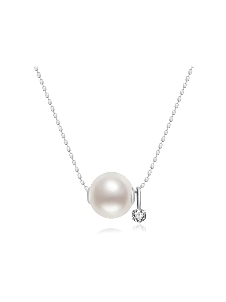 18K Solid Gold﻿ Diamond Akoya Pearl Necklace KN00187 | POSSIBILITIES