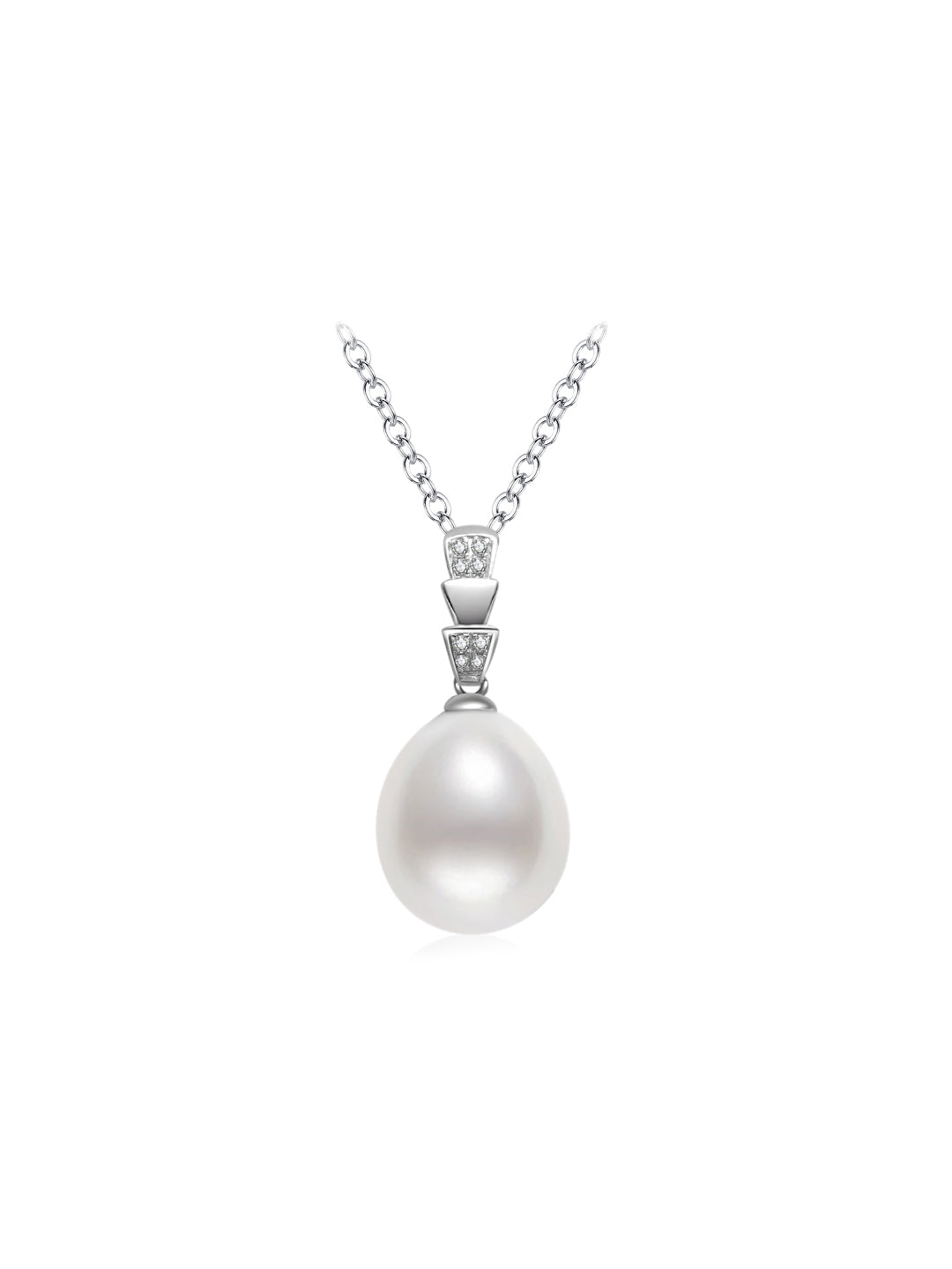 Collier de perles d'eau salée blanches australiennes en or massif 18 carats et diamants KN00199