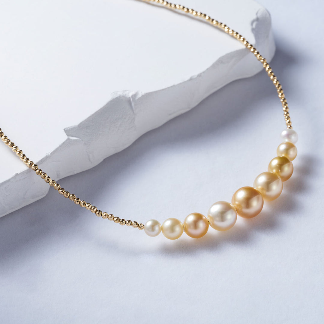 18k Gold South Sea Golden Pearl Necklace KN00209 - PEARLY LUSTRE