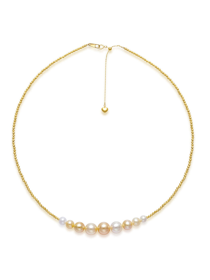 Hochwertige 18k Gold Südsee Goldene Perlenkette KN00209 | HARMONY