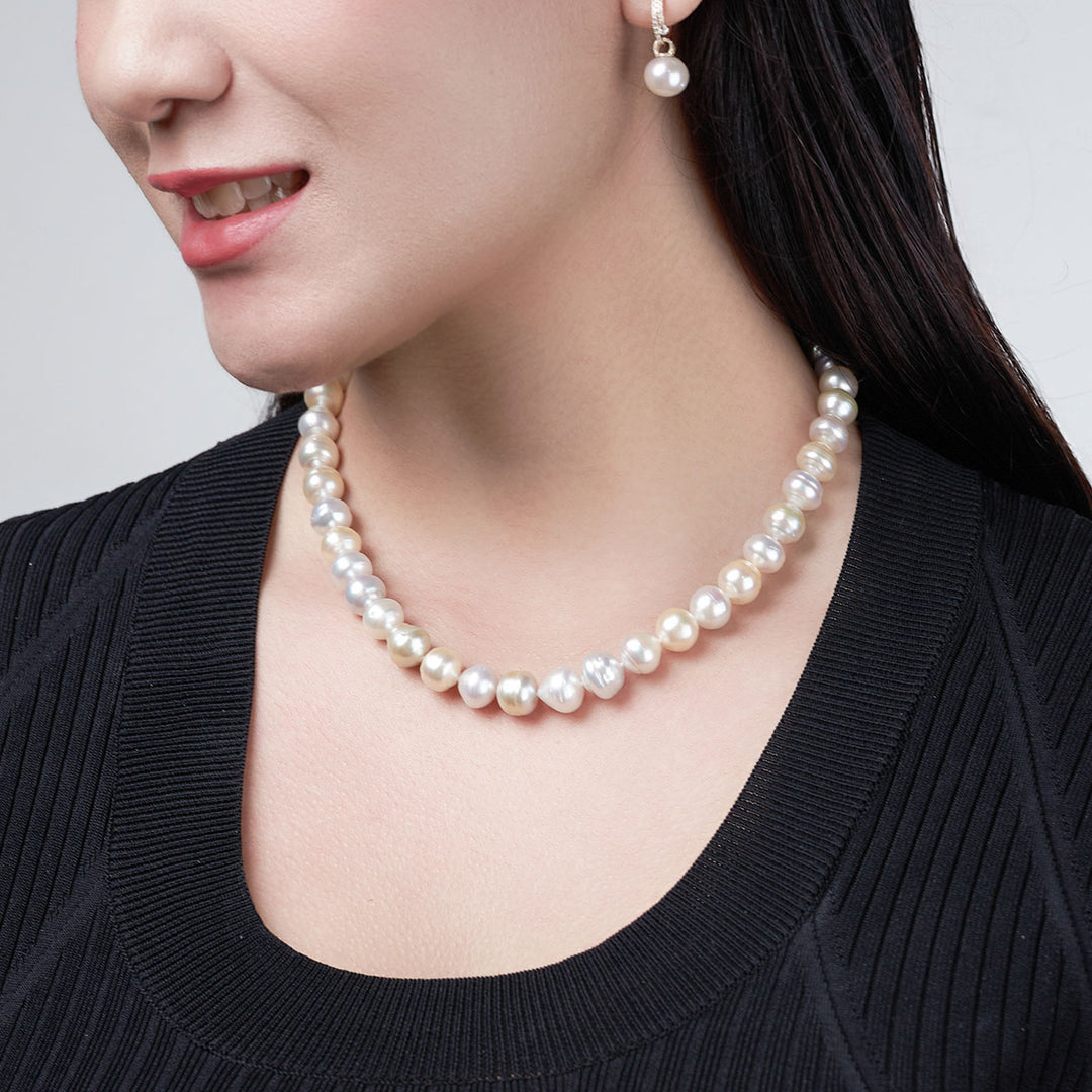 18k Gold Baroque South Sea Pearl Necklace KN00212