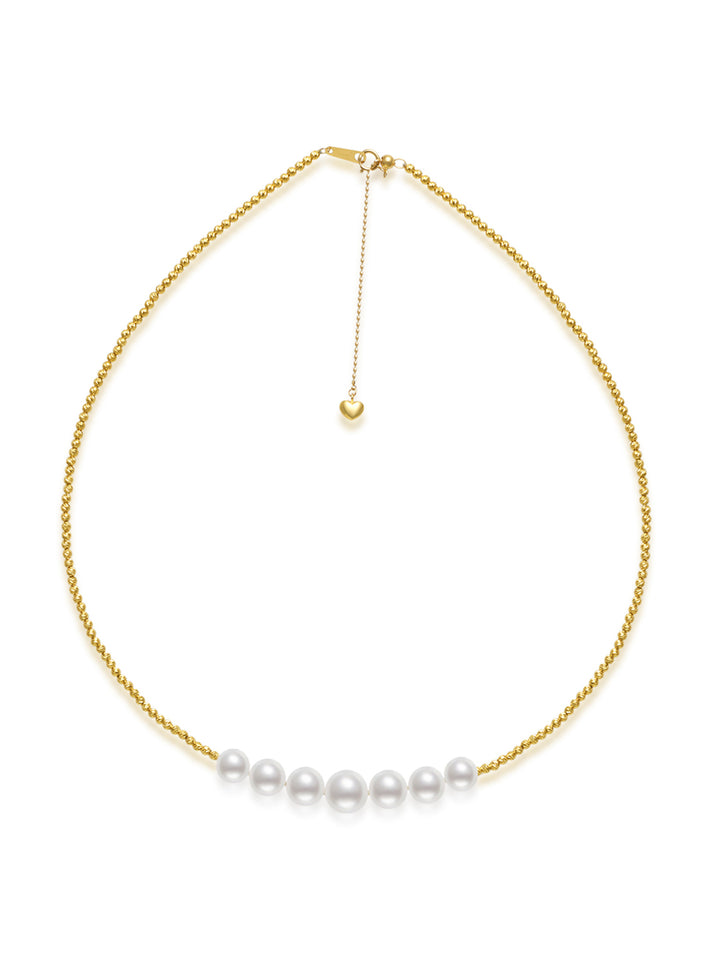 Collana di perle d'acqua dolce di alta qualità in oro 18 carati KN00213
