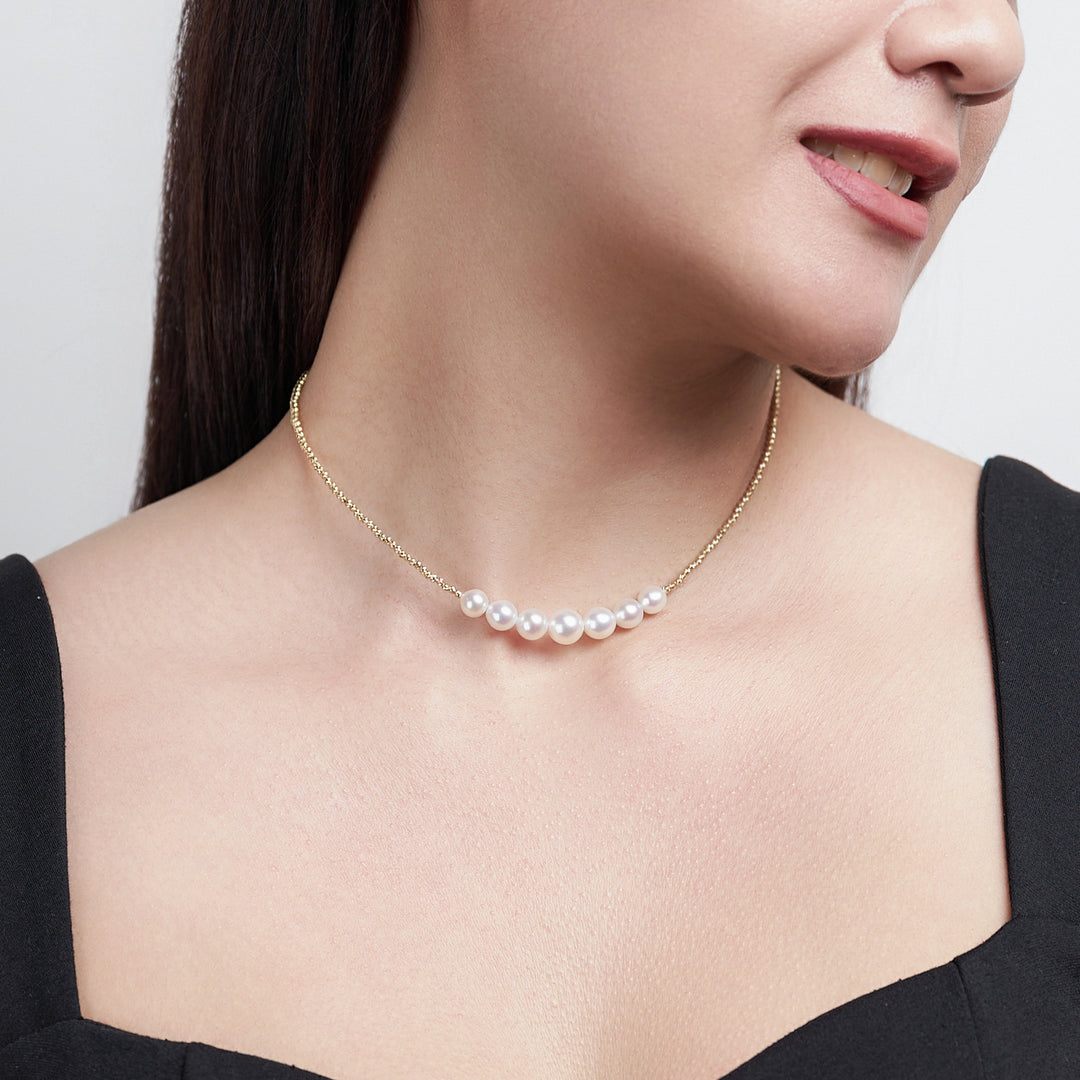 18k Gold Top Grade Freshwater Pearl Necklace KN00213 - PEARLY LUSTRE