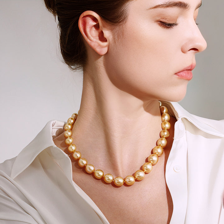 18k Aurora 月光彩虹南海金珍珠項鍊 KN00214