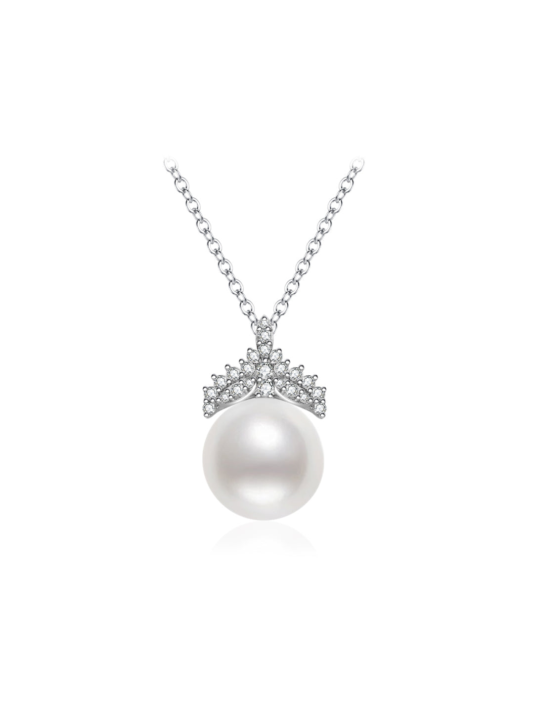 Collar de perlas de agua salada blancas australianas con diamantes de oro macizo de 18 quilates KN00217