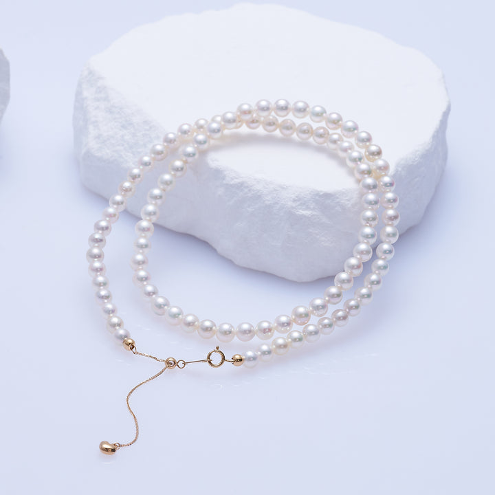 Collar de perlas de Akoya Aurora HANADAMA de oro de 18 quilates KN00025