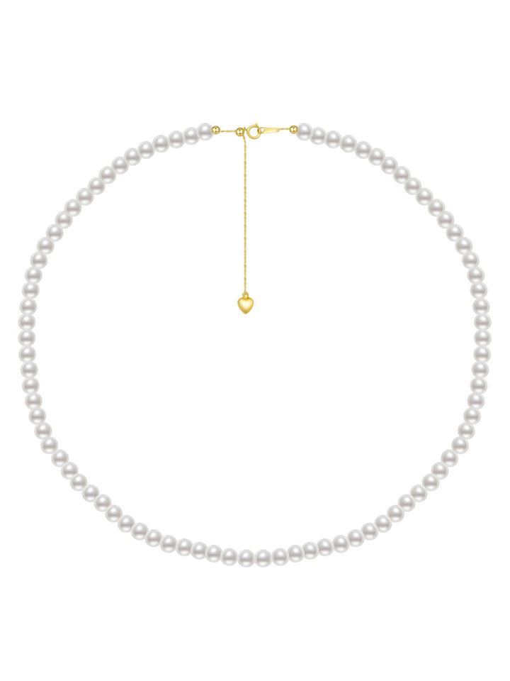 Halskette mit Akoya-Perlen aus 18-karätigem Gold mit Spitzenglanz KN00219