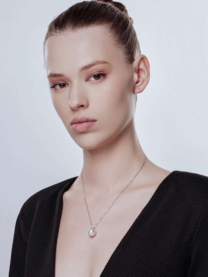 Collier de perles Edison de qualité supérieure en or massif 18 carats KN00220
