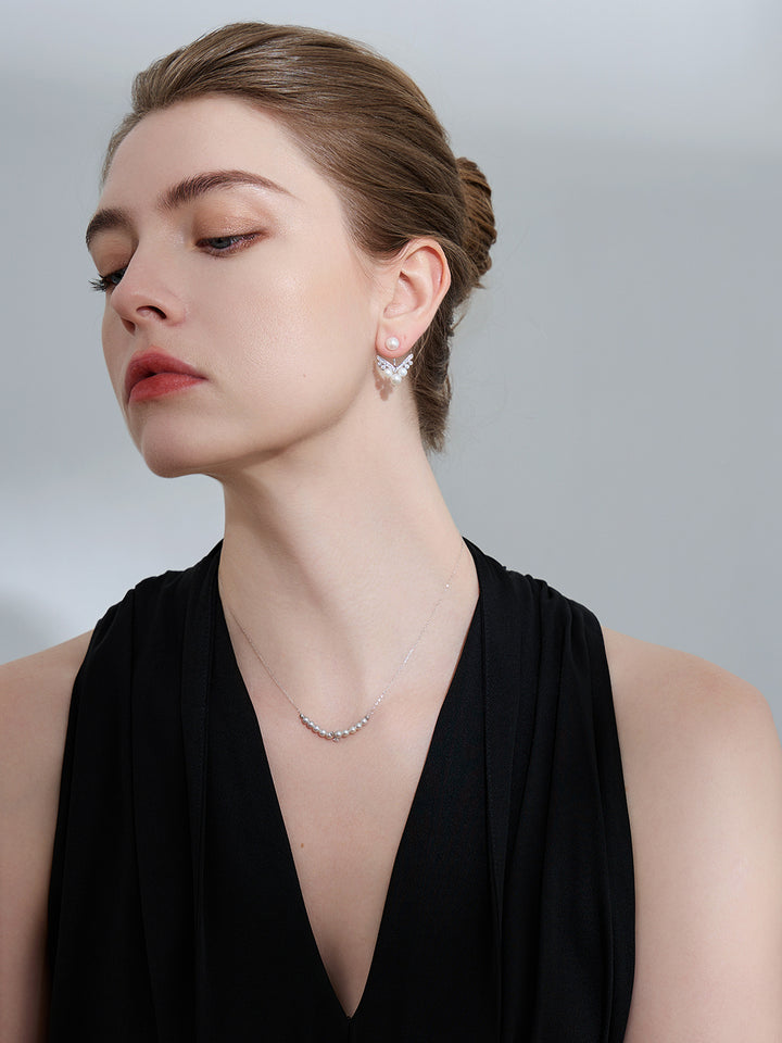 Collana di perle Akoya blu in oro massiccio 18 carati KN00223