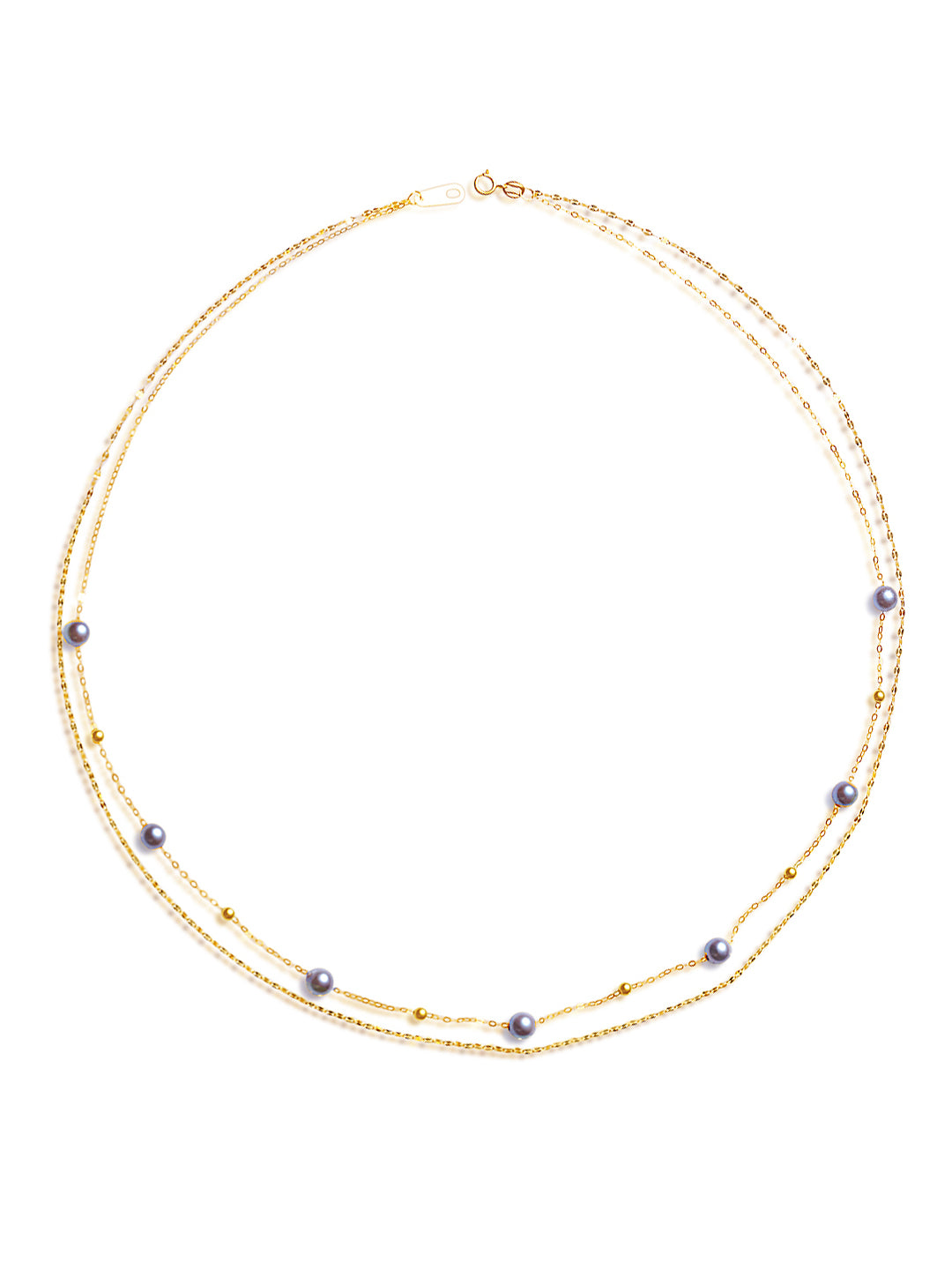 Collana di perle Akoya blu in oro massiccio 18 carati KN00224