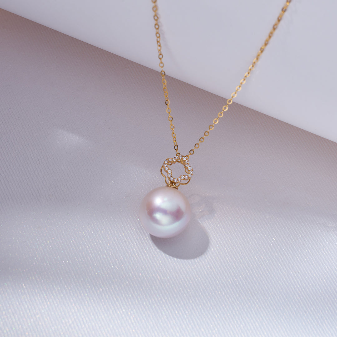 Collar de perlas Edison de oro macizo de 18 k KN00226