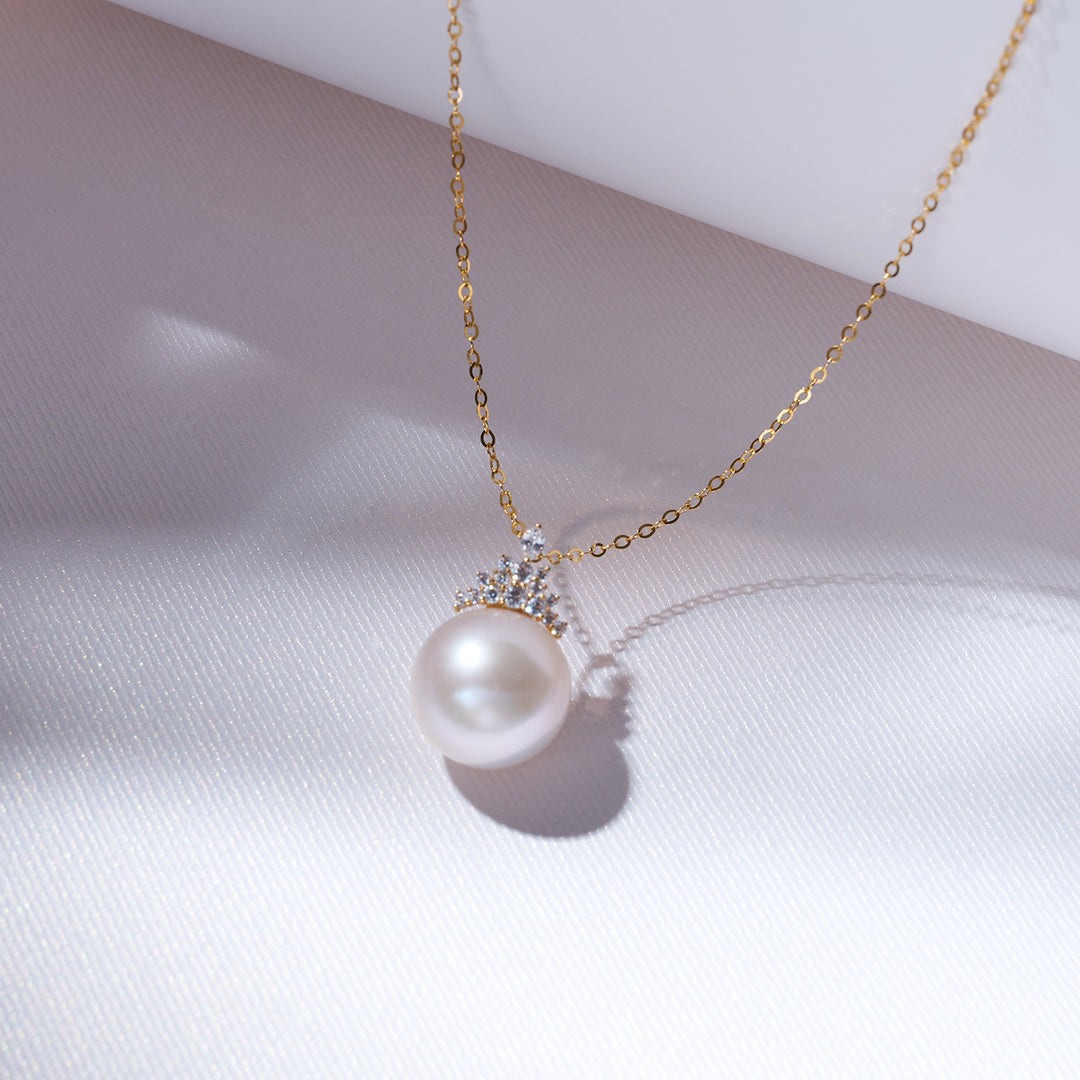18k Solid Gold Edison Pearl Necklace KN00227