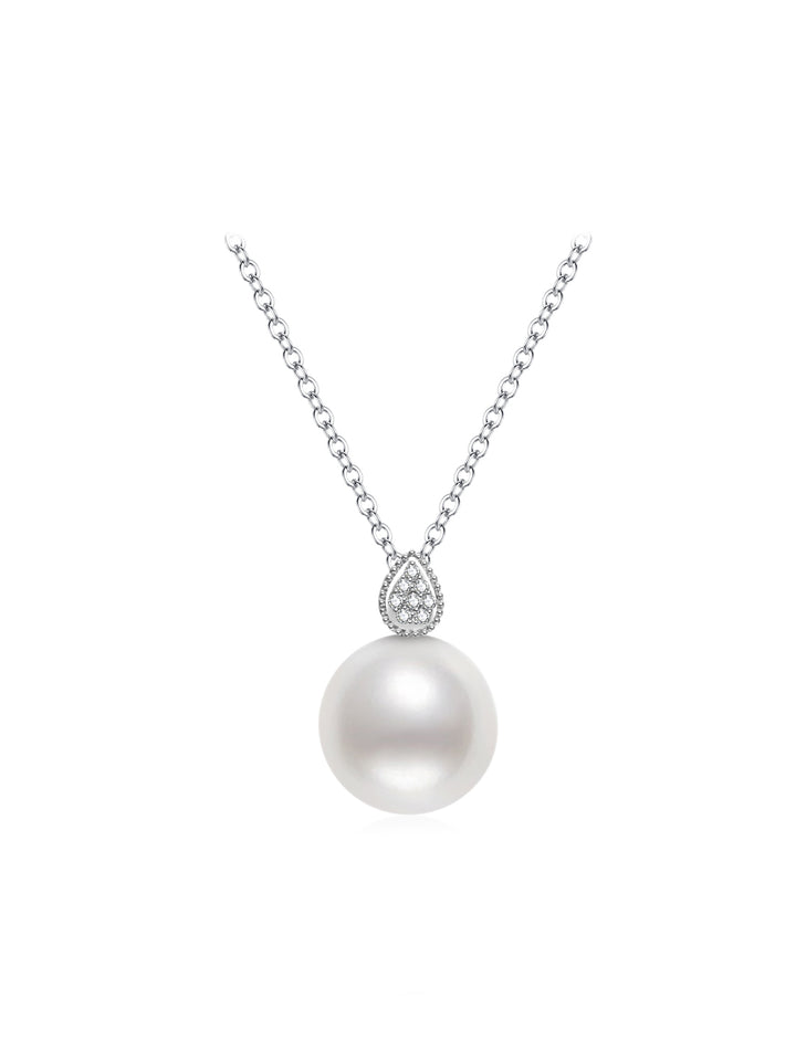Collana di perle bianche australiane dei Mari del Sud in oro massiccio 18 carati KN00231