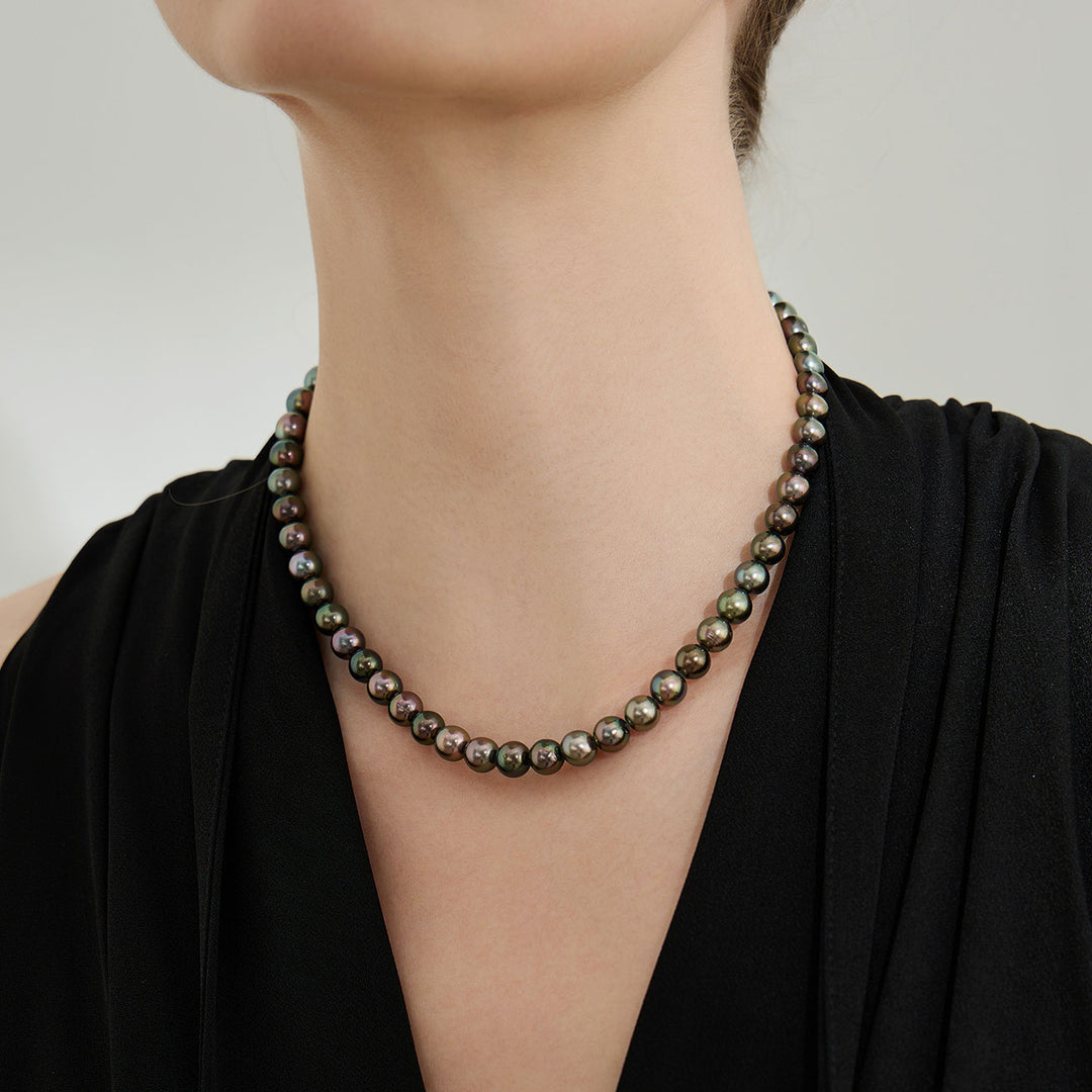 Collier en or massif 18 carats PEACOCK avec perle tahitienne KN00394