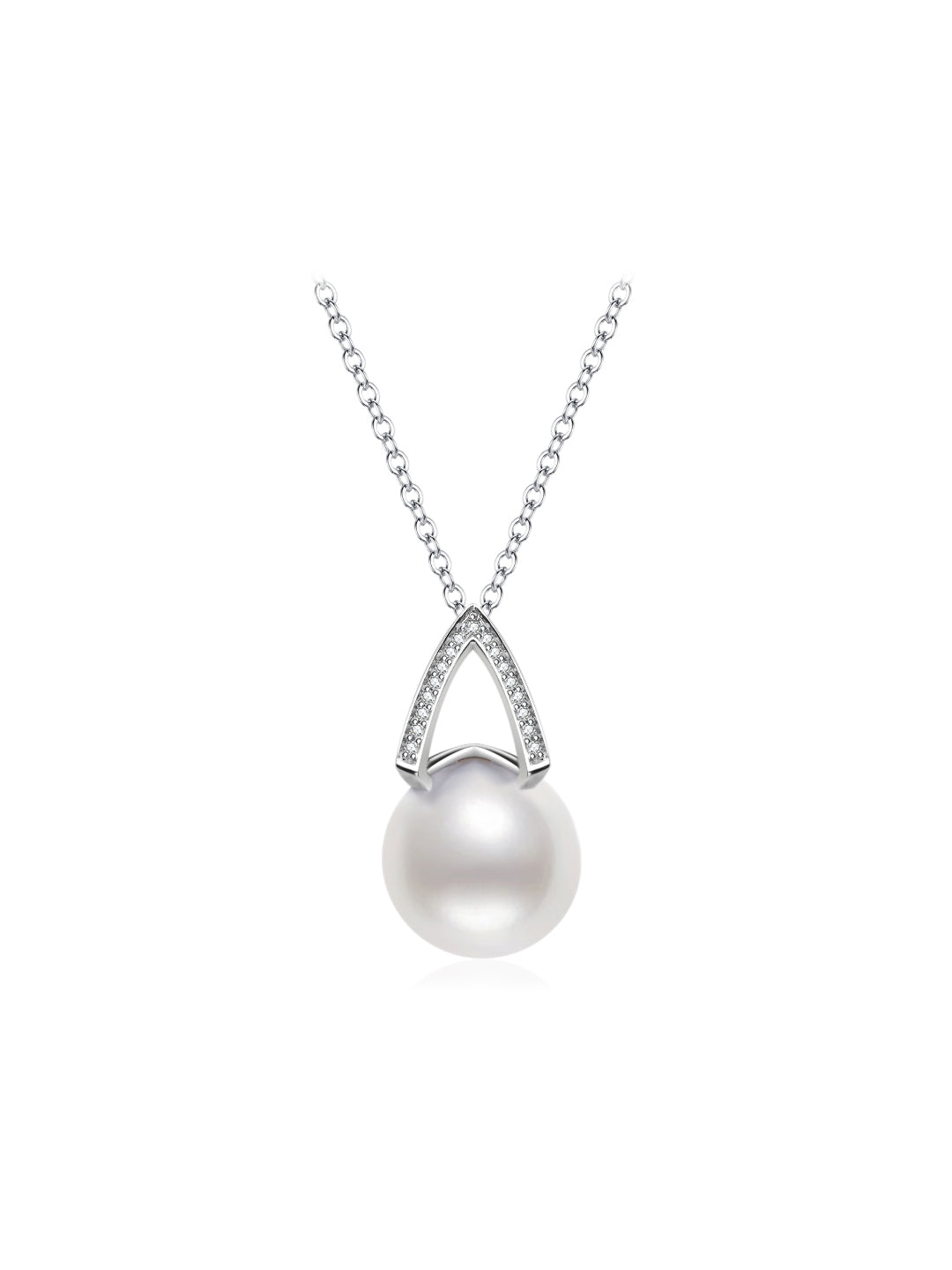 Collana di perle di acqua salata bianca australiana con diamanti in oro massiccio 18 carati KN00239