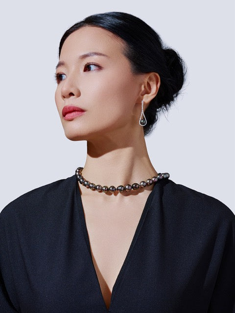 18k纯金彩虹大溪地珍珠项链 KN00247