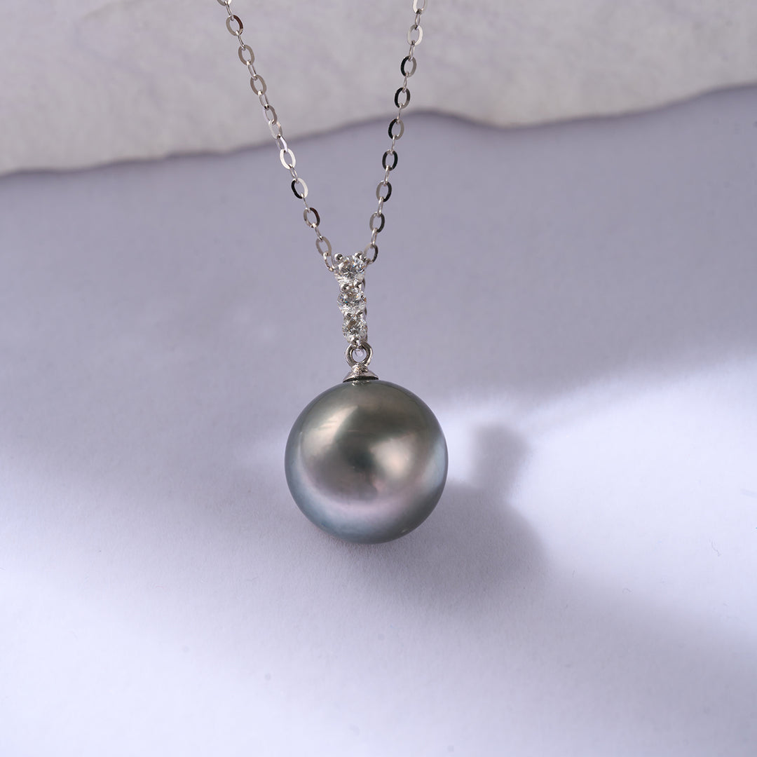 Saltwater Tahitian Pearl 18K Solid Gold Necklace KN00253 - PEARLY LUSTRE
