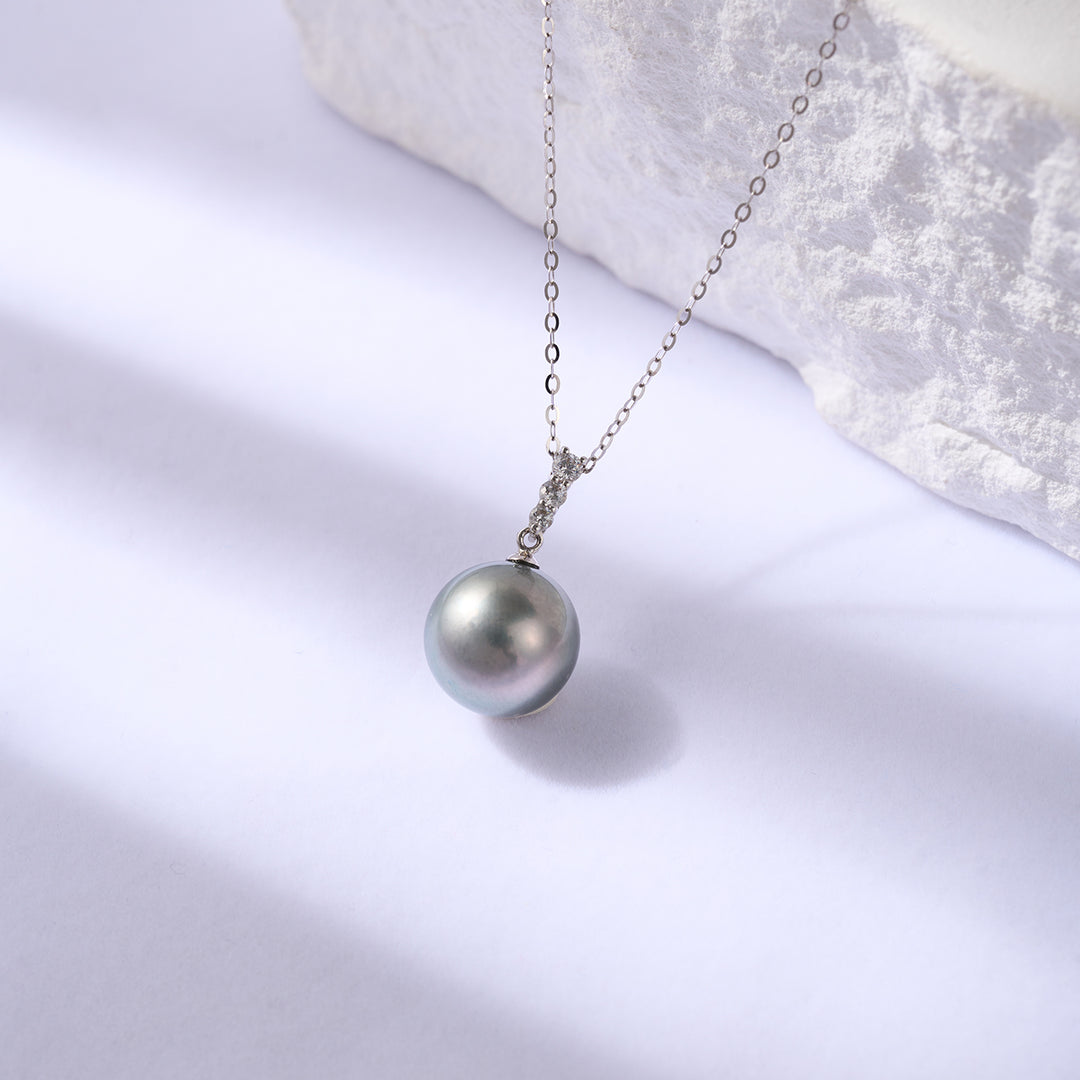 Saltwater Tahitian Pearl 18K Solid Gold Necklace KN00253 - PEARLY LUSTRE