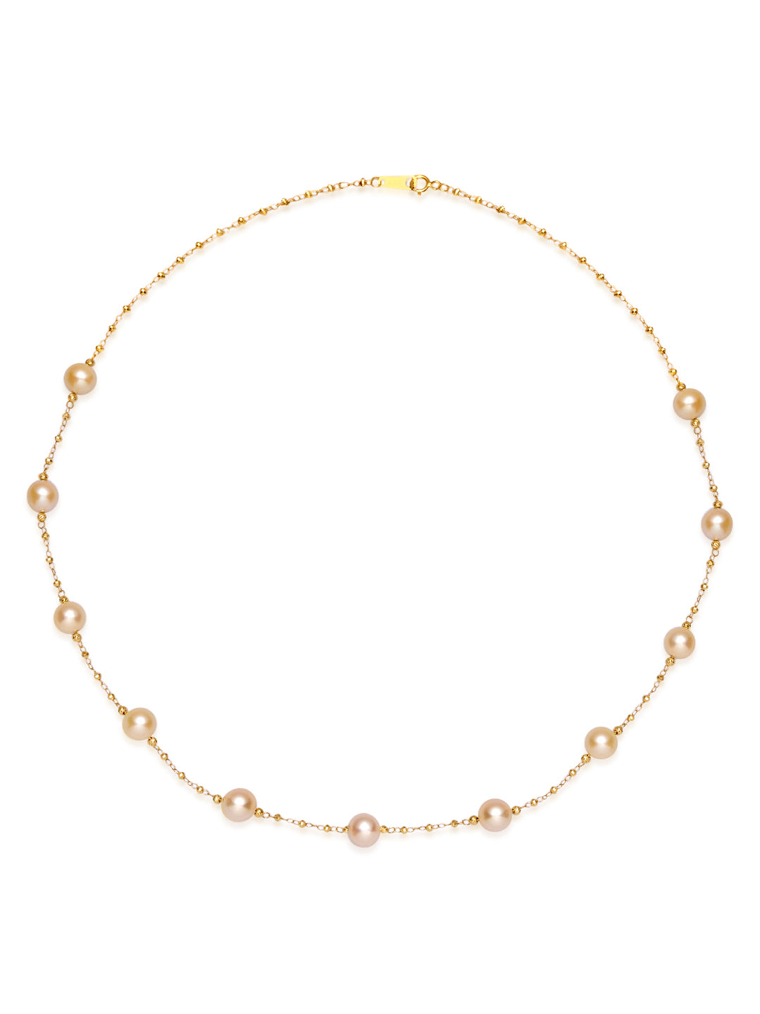 18K ソリッド ゴールド ゴールデン アコヤ パール ネックレス KN00259