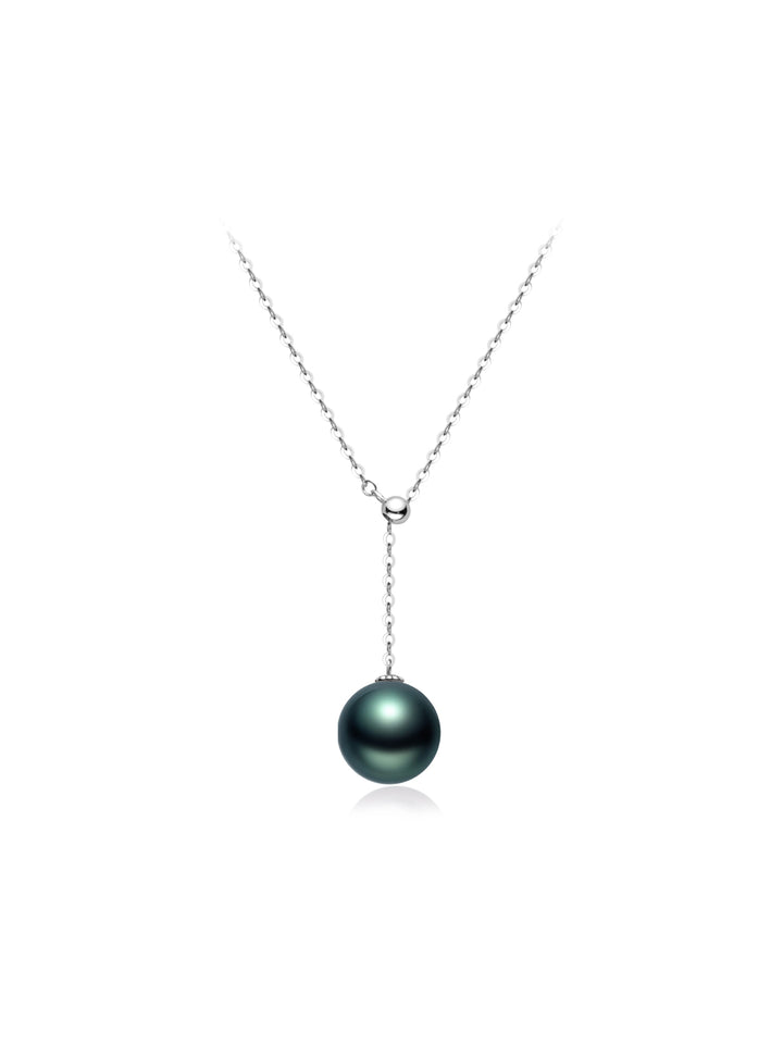 Collier de perles de Tahiti d'eau salée en or massif 18 carats﻿ KN00260