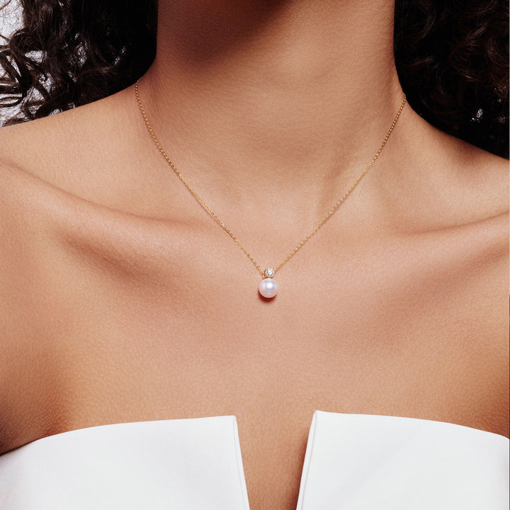 Top Lustre 18K Solid Gold Edison Pearl Necklace KN00262