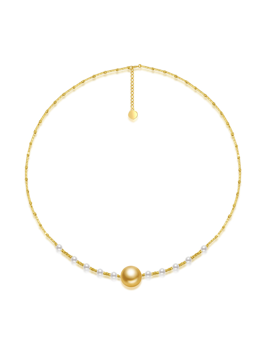 18k Emas Pepejal Kalung Mutiara Emas Laut Selatan KN00263 | HARMONI