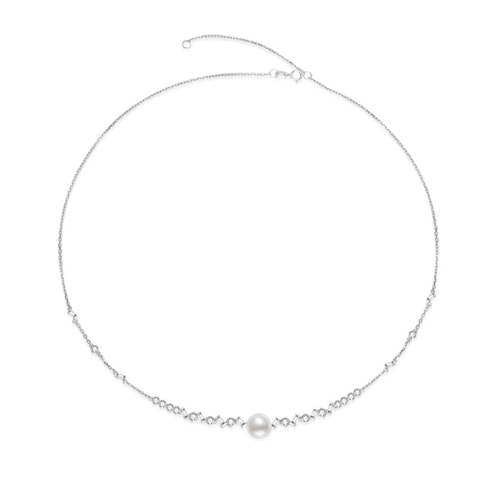 Collier de perles d'eau douce de qualité supérieure en or massif 18 carats KN00267 | CÉLÈSTE