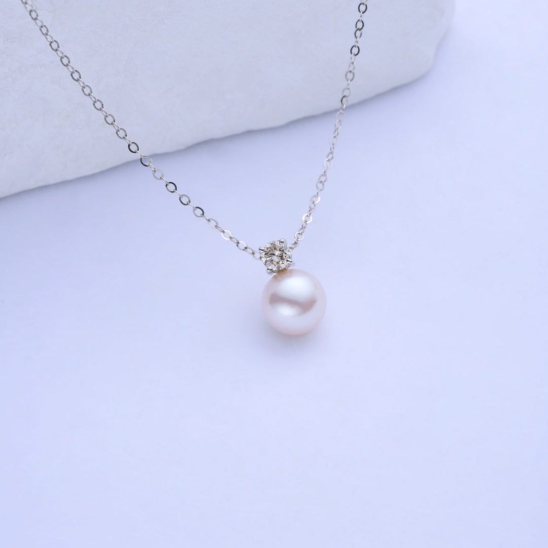 18K Solid Gold Hanadama Akoya Pearl Necklace KN00296