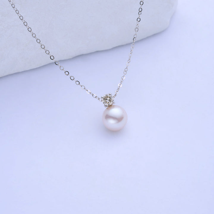 สร้อยคอทองคำแท้ 18K เพชร Hanadama Akoya Pearl KN00271