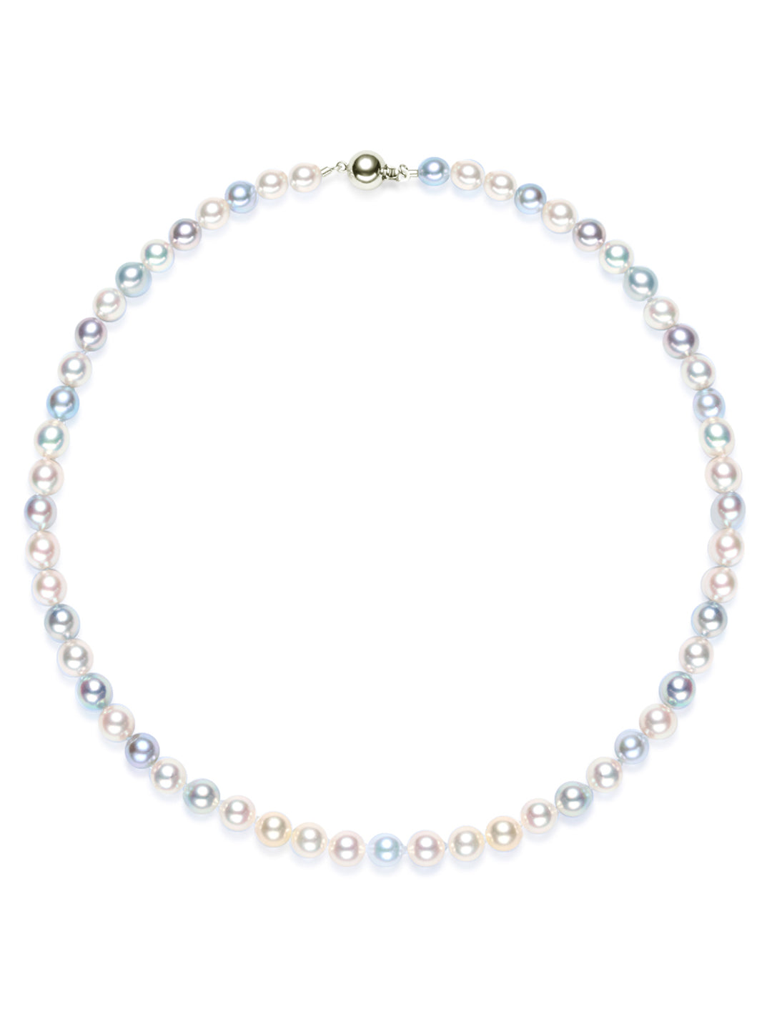 Collier de perles Akoya multicolore à lustre supérieur en or 18 carats KN00273