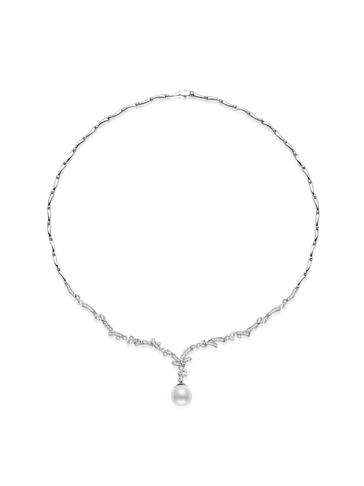 Collana di perle bianche australiane dei Mari del Sud in oro massiccio 18 carati KN00274