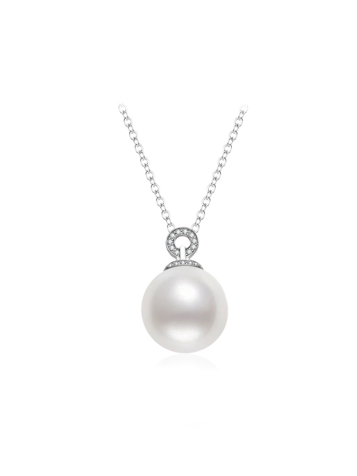 Collana di perle bianche australiane dei Mari del Sud in oro massiccio 18 carati KN00284